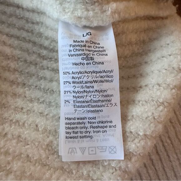 Madewell Mercer Turtleneck Ribbed Knit Relaxed Fit Sweater in Antique Cream - Picture 8 of 8